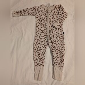 Bonds Cream and Brown Leopard Print Wondersuit Zippy
